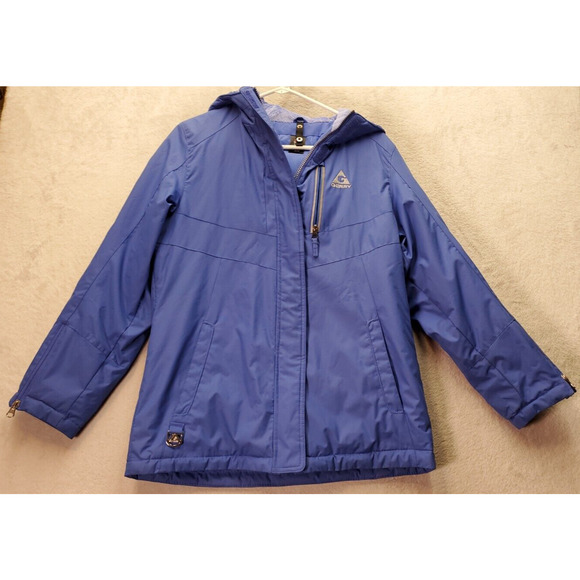 Gerry Winter Coat Girls Large Periwinkk Long Sleeve Pockets Hooded Full Zip Logo - Picture 1 of 13